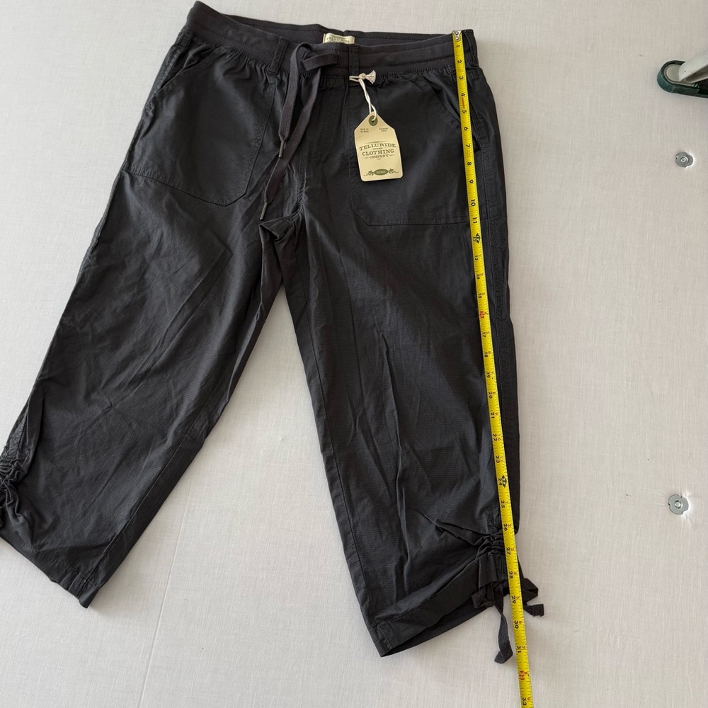 Casual Black Capris with Ties and Drawstring Waist NWT - Picture 7 of 9